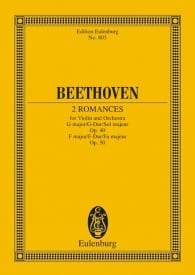 Beethoven: 2 Romances G major and F major Opus 40 / Opus 50 (Study Score) published by Eulenburg